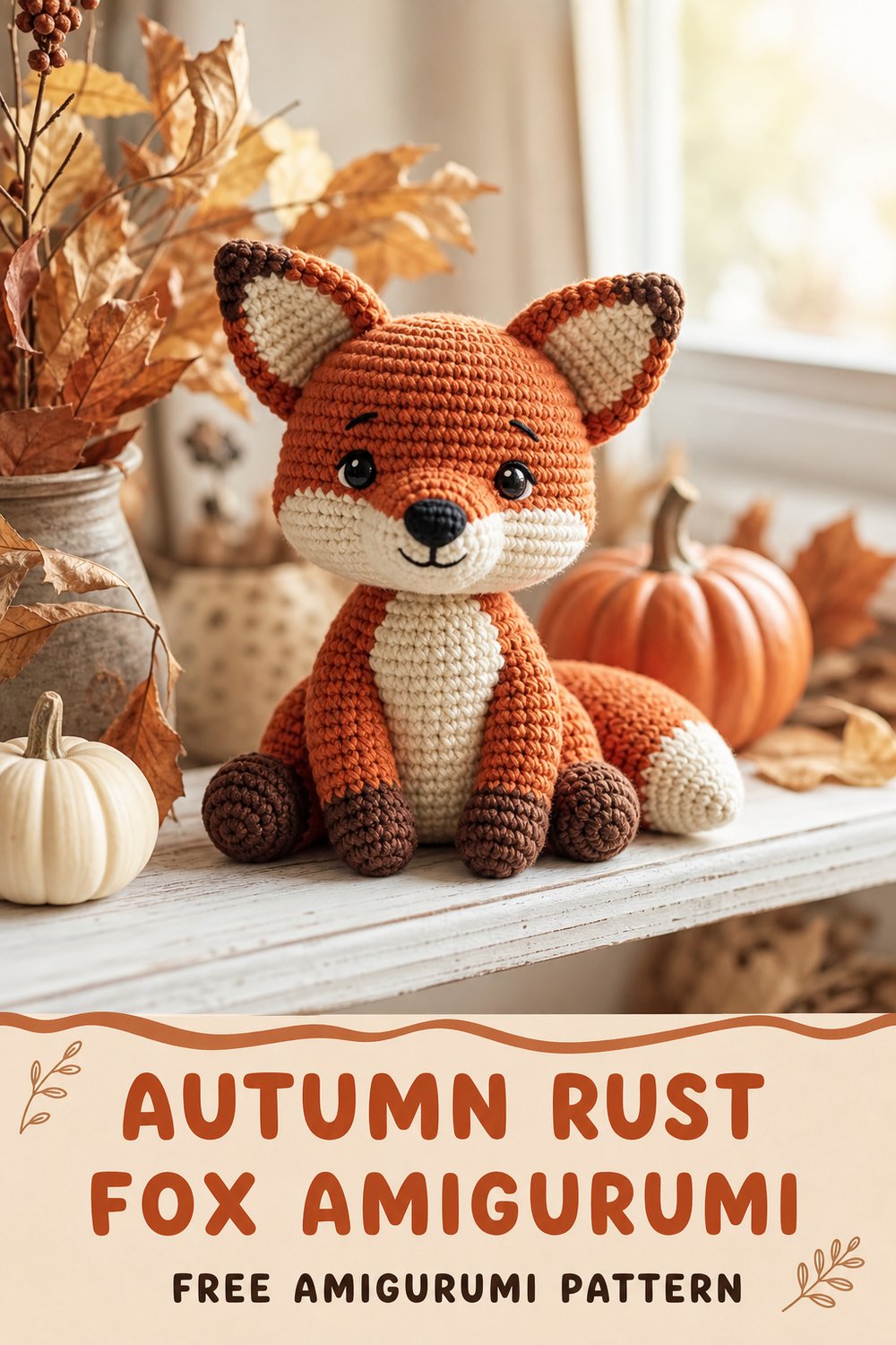 Autumn Rust Fox Amigurumi