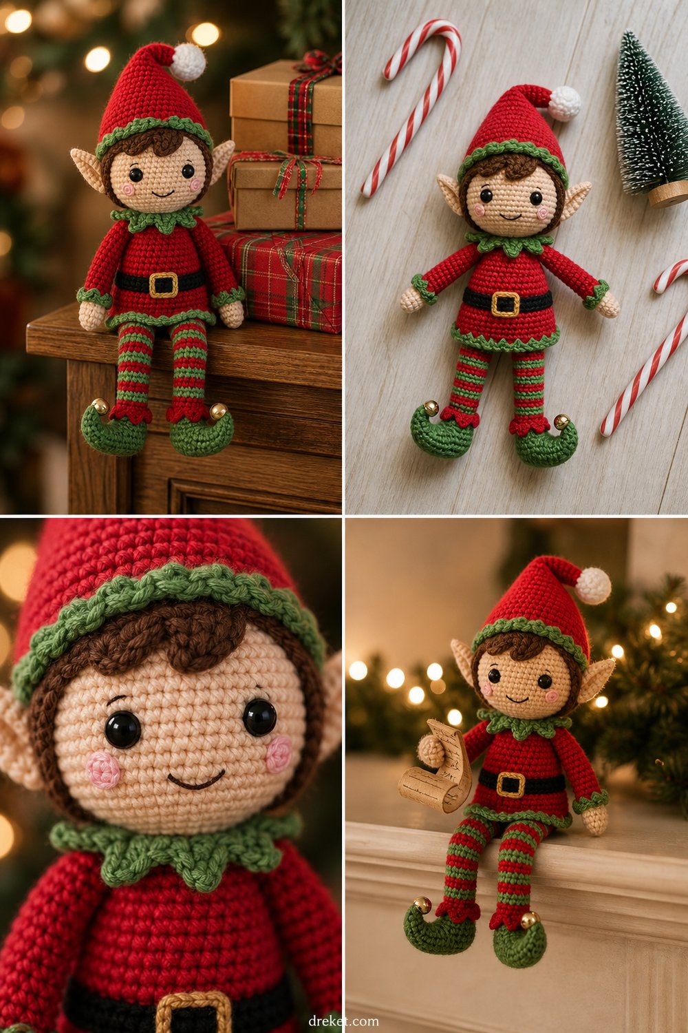 Cheerful Christmas Elf Shelf Sitter Free Crochet Pattern