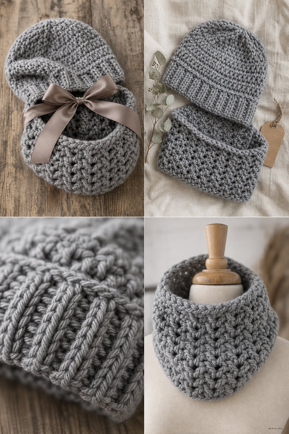 Cozy Chunky Beanie Cowl Gift Set Free Crochet Pattern