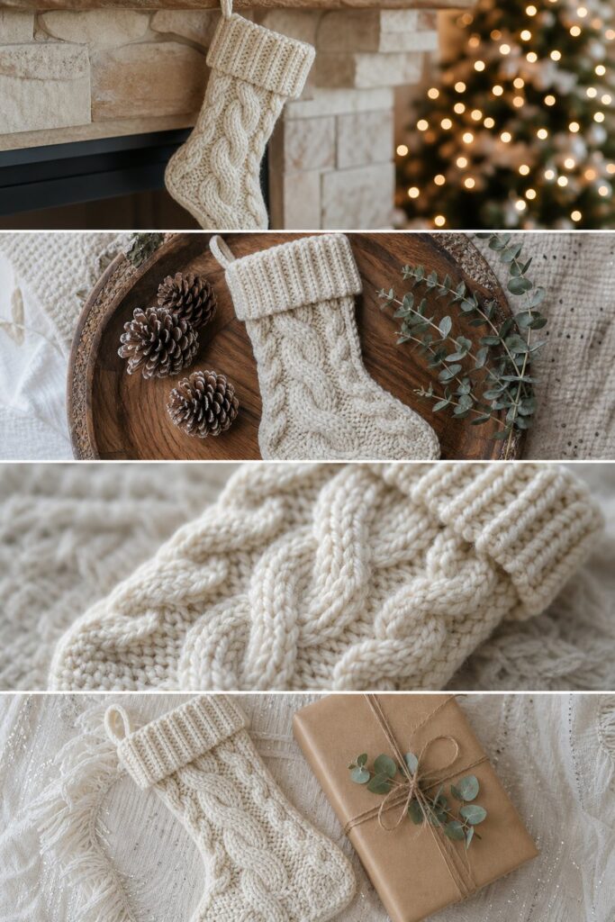 Cozy Cream Cable Christmas Stocking Free Crochet Pattern