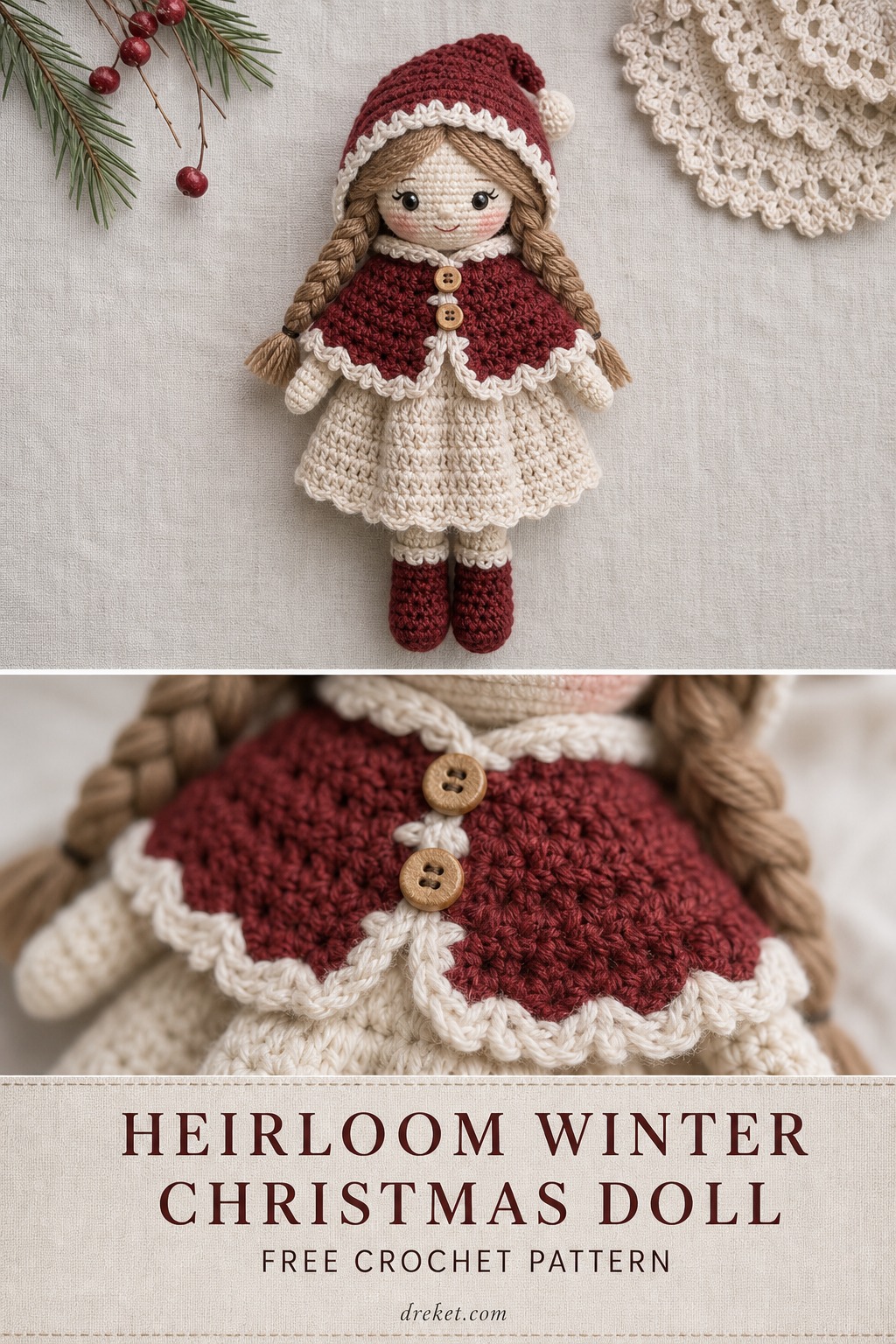 Heirloom Winter Christmas Doll Free Crochet Pattern