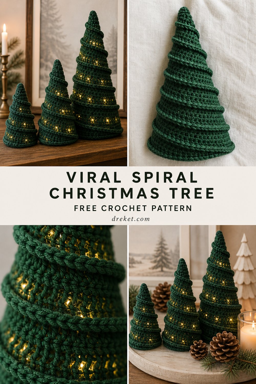 Modern Forest Spiral Christmas Tree Free Crochet Pattern