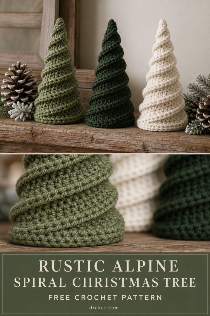 Rustic Alpine Spiral Christmas Tree Free Crochet Pattern