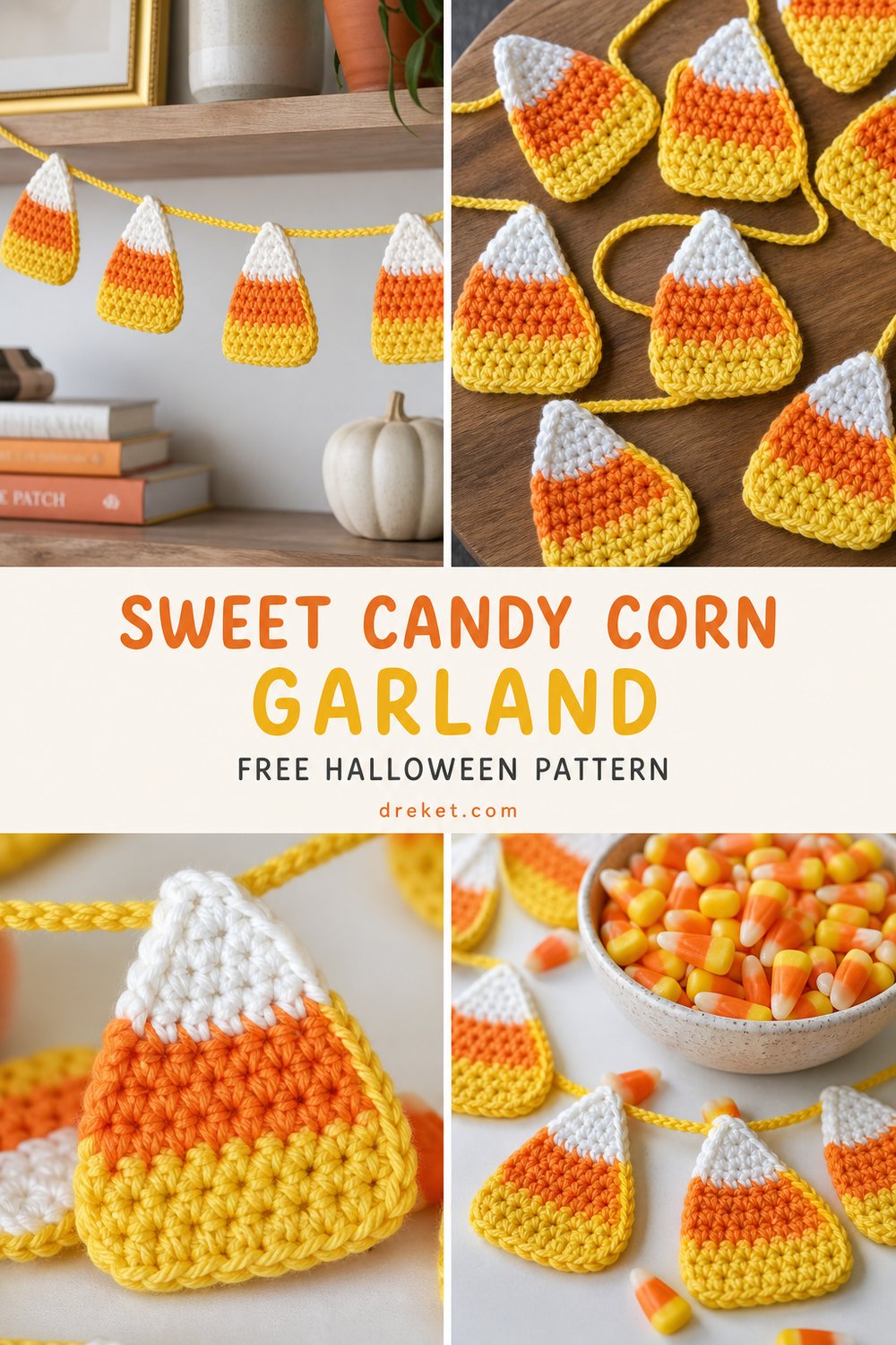 Sweet Candy Corn Garland Free Crochet Pattern