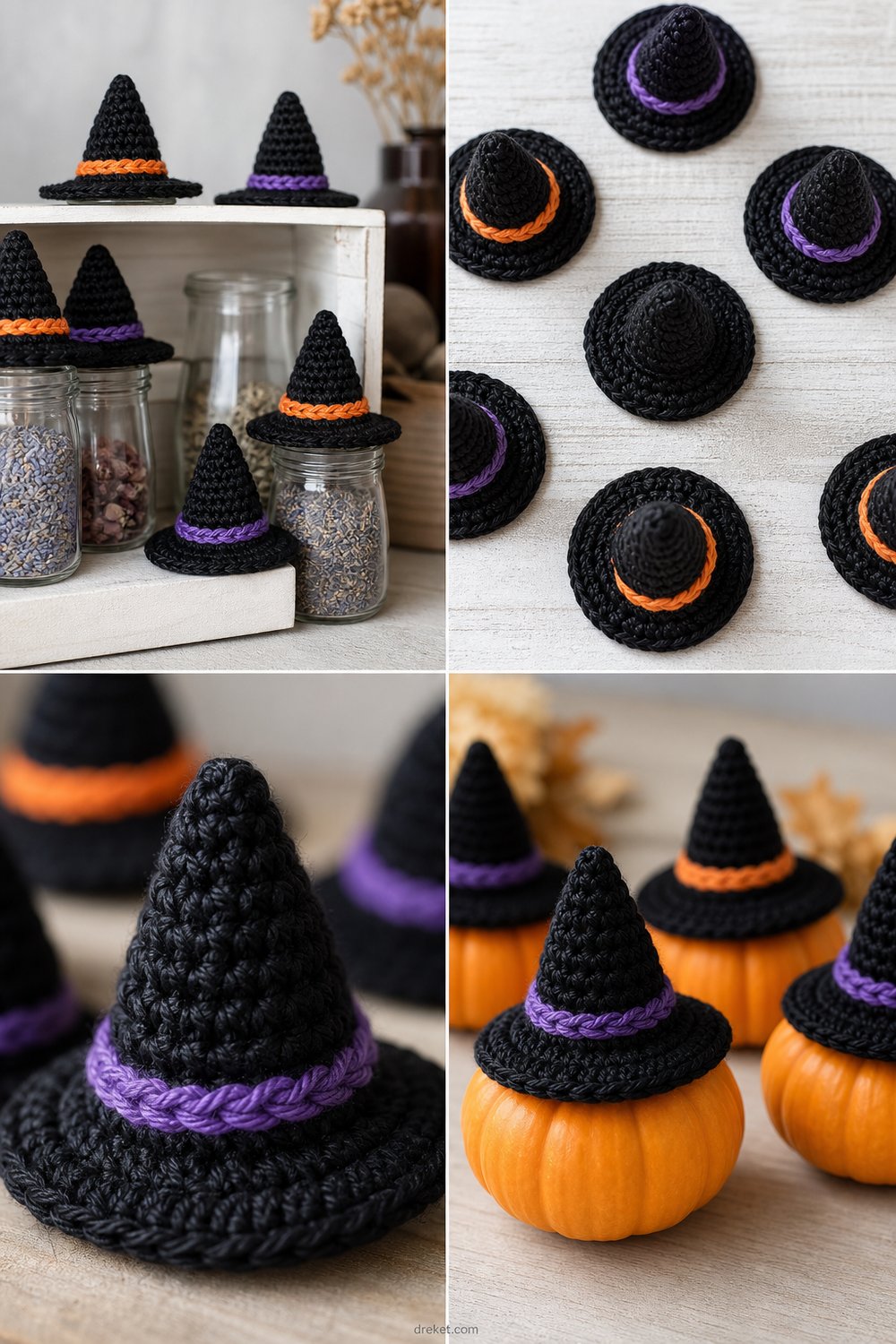 Tiny Witch Hat Halloween Decor Free Crochet Pattern