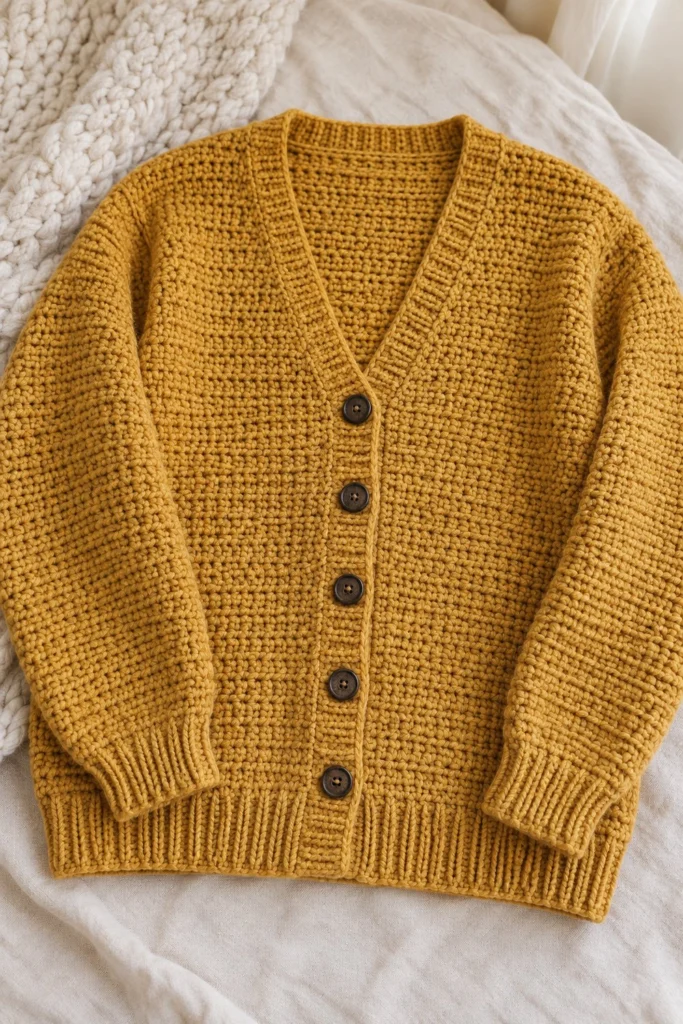 Button Front Cardigan - free crochet pattern