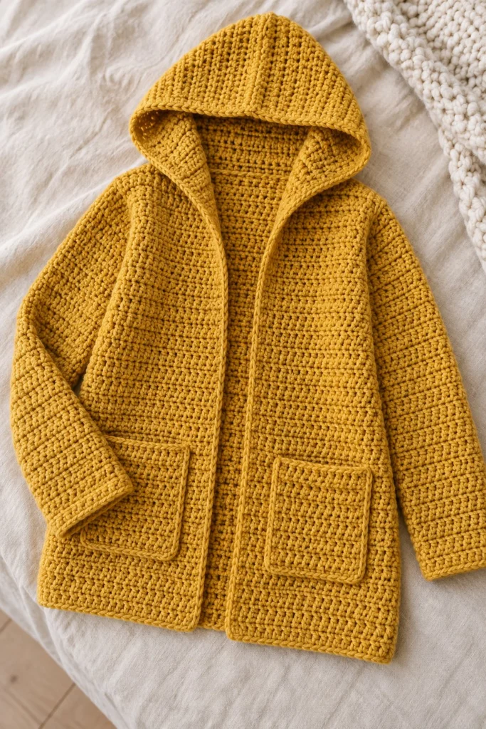 Hooded Cardigan - free crochet pattern
