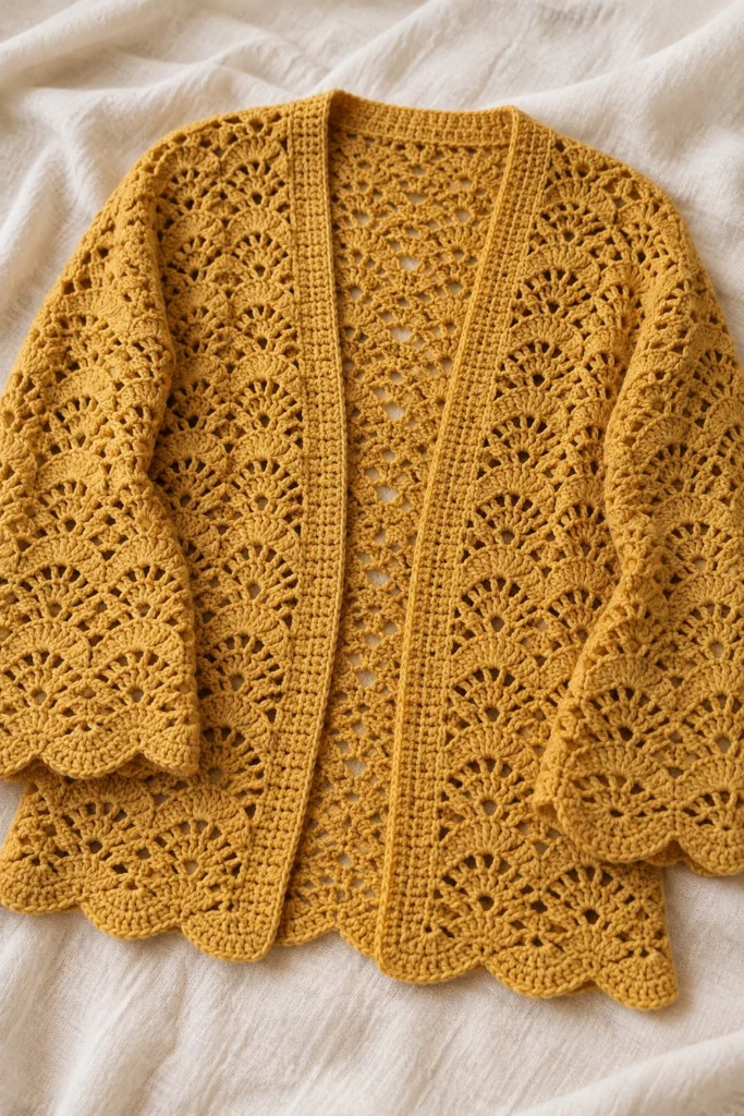 Shell Stitch Cardigan - free crochet pattern