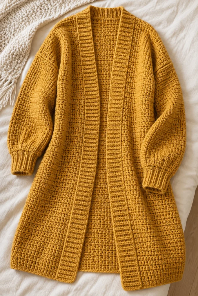 Longline Cardigan - free crochet pattern