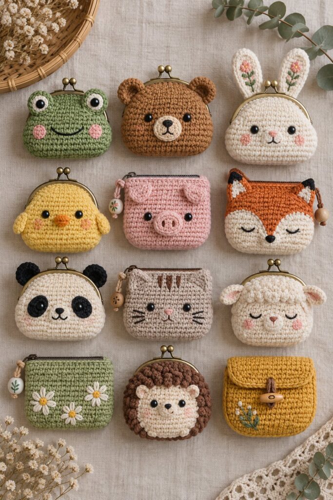 15 Adorable Crochet Animal Coin Purse Patterns Free