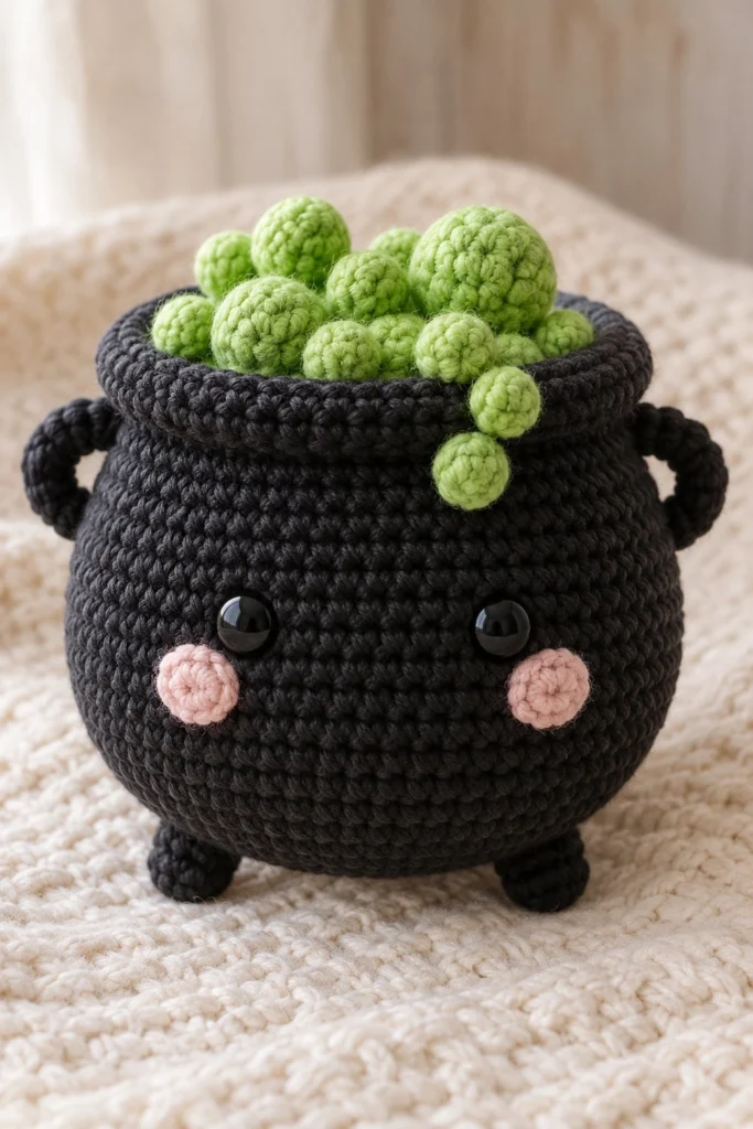 Cauldron With Bubbles - free crochet pattern