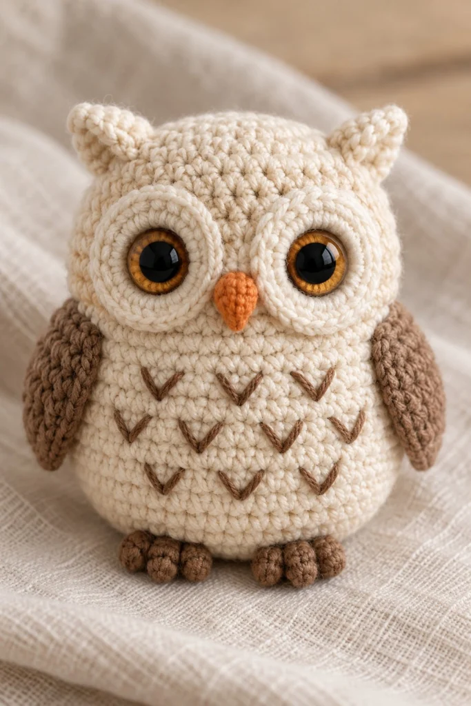 Spotted Owl Plush - free crochet pattern
