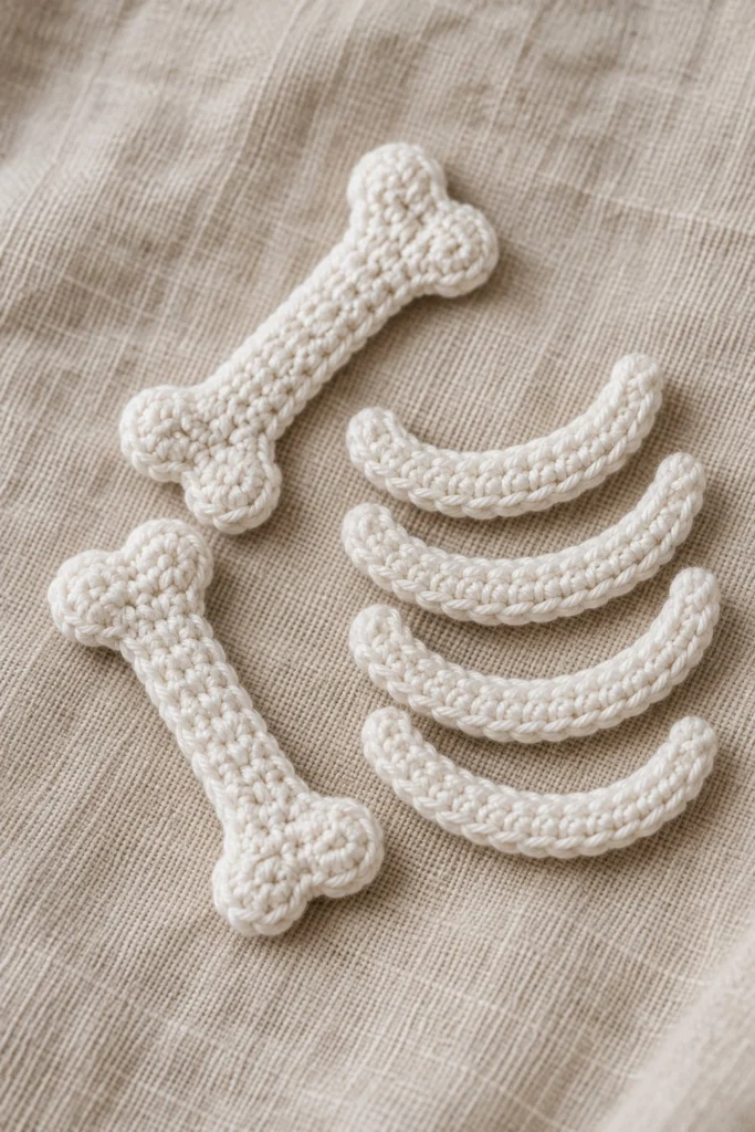 Mini Skeleton Bones - free crochet pattern