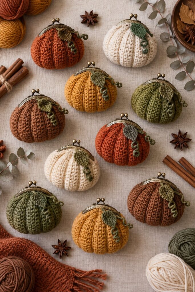 Adorable Fall Pumpkin Crochet Coin Purse Free Pattern