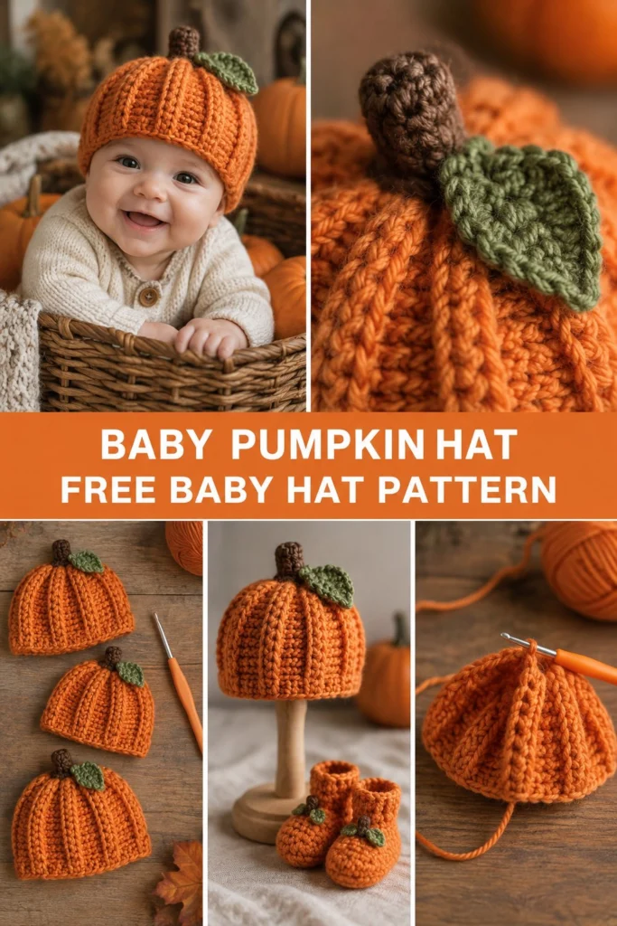 Baby Pumpkin Crochet Hat Free Halloween Pattern