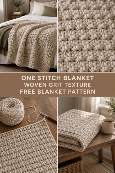 Beginner Crochet Blanket With Just One Stitch — Free Pattern