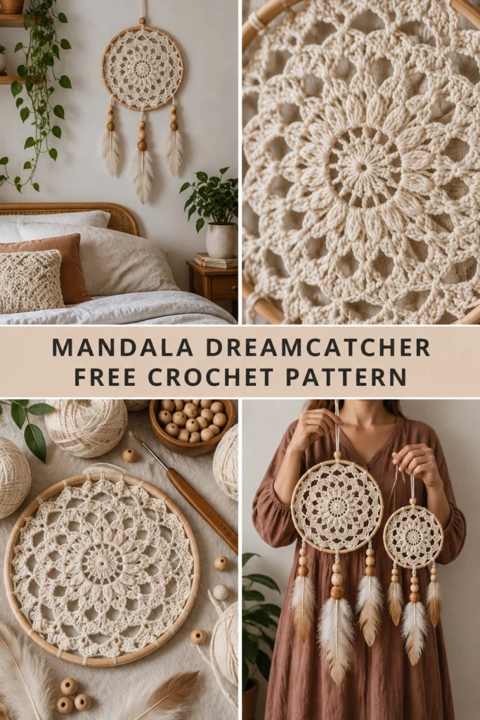 Boho Mandala Crochet Dreamcatcher Free Pattern