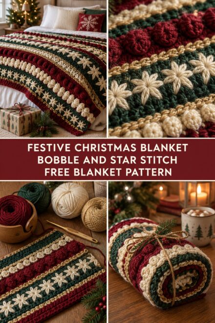 Christmas Crochet Blanket in Festive Colors — Free Crochet Pattern