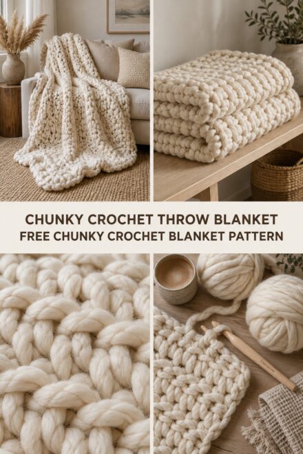 Chunky Crochet Throw Blanket Free Beginner Guide