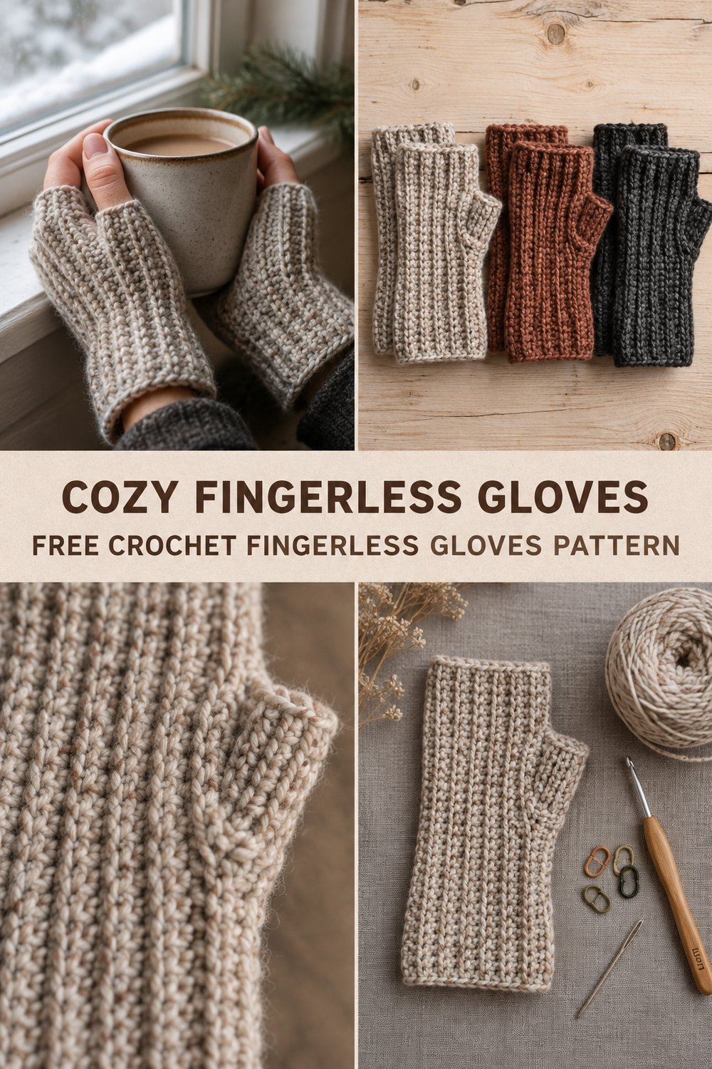 Cozy Crochet Fingerless Gloves Free Tutorial