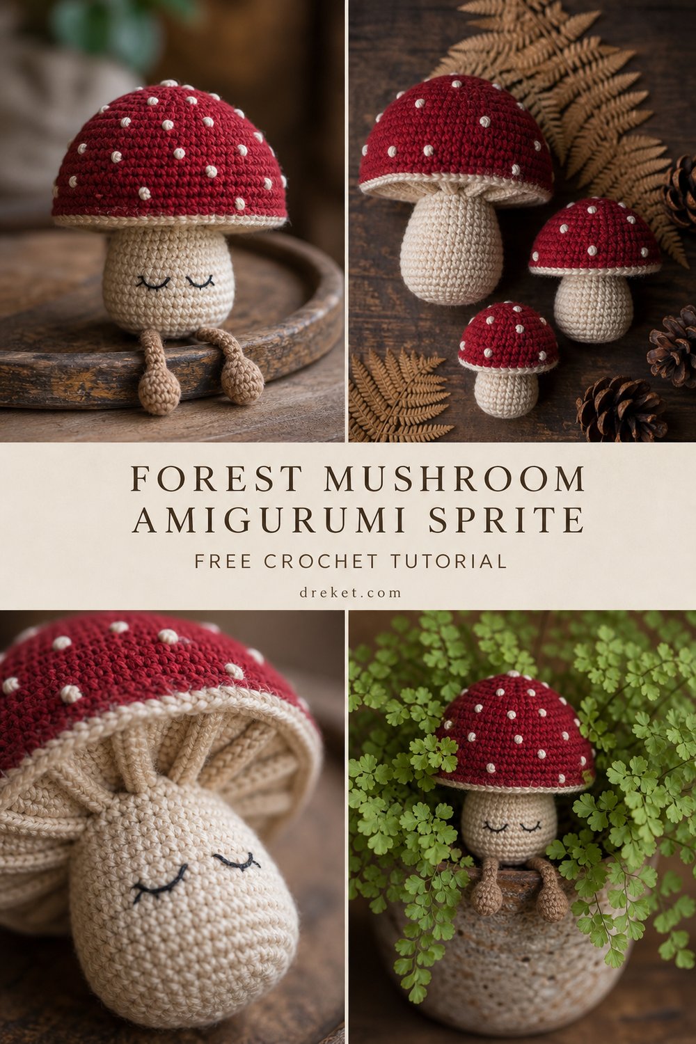 Cozy Little Forest Mushroom Sprite Free Amigurumi Tutorial