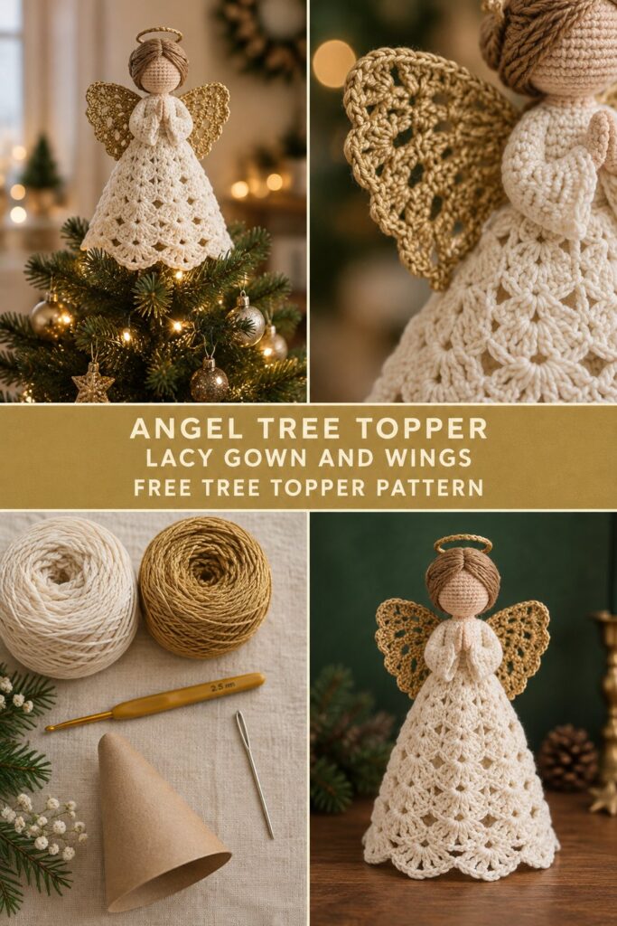 Crochet Angel Tree Topper — Free Christmas Pattern