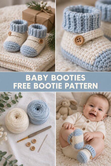 Crochet Baby Booties for a Winter Gift — Free Pattern