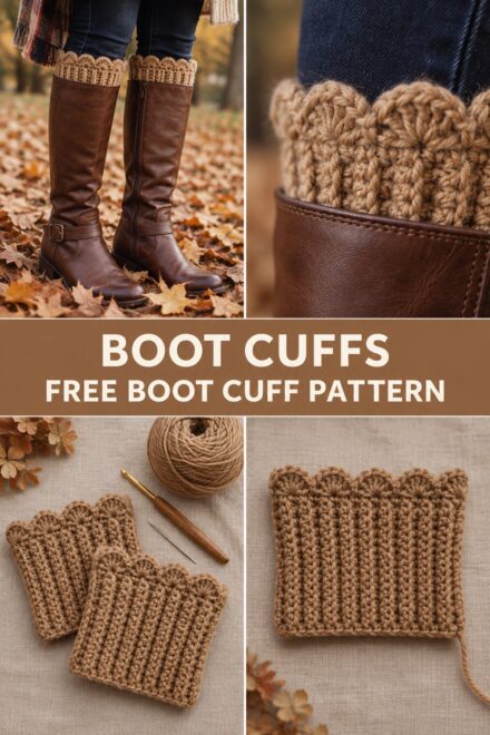 Crochet Boot Cuffs for Cold Days — Free Easy Pattern