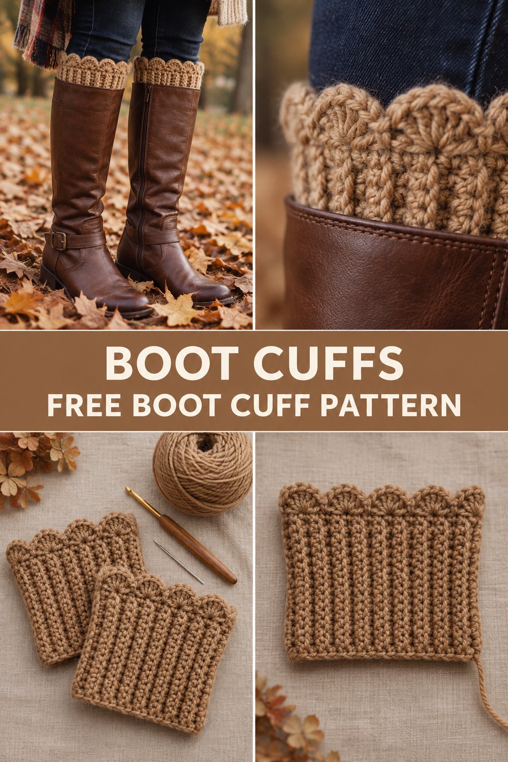 Crochet Boot Cuffs for Cold Days — Free Easy Pattern