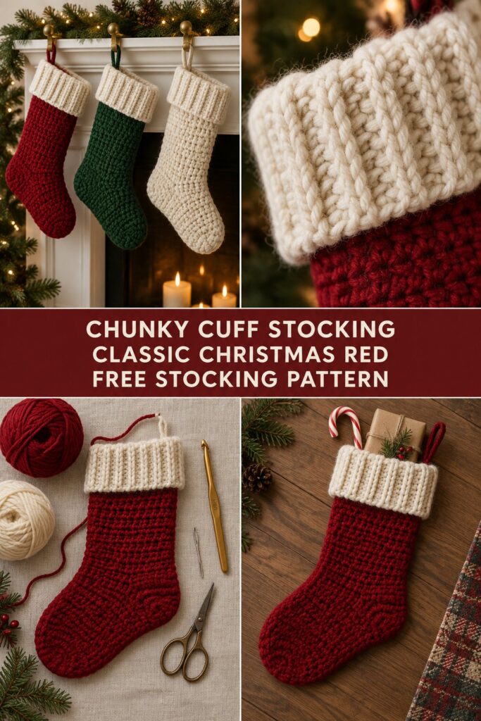 Crochet Christmas Stocking — Free Pattern With Chunky Cuff