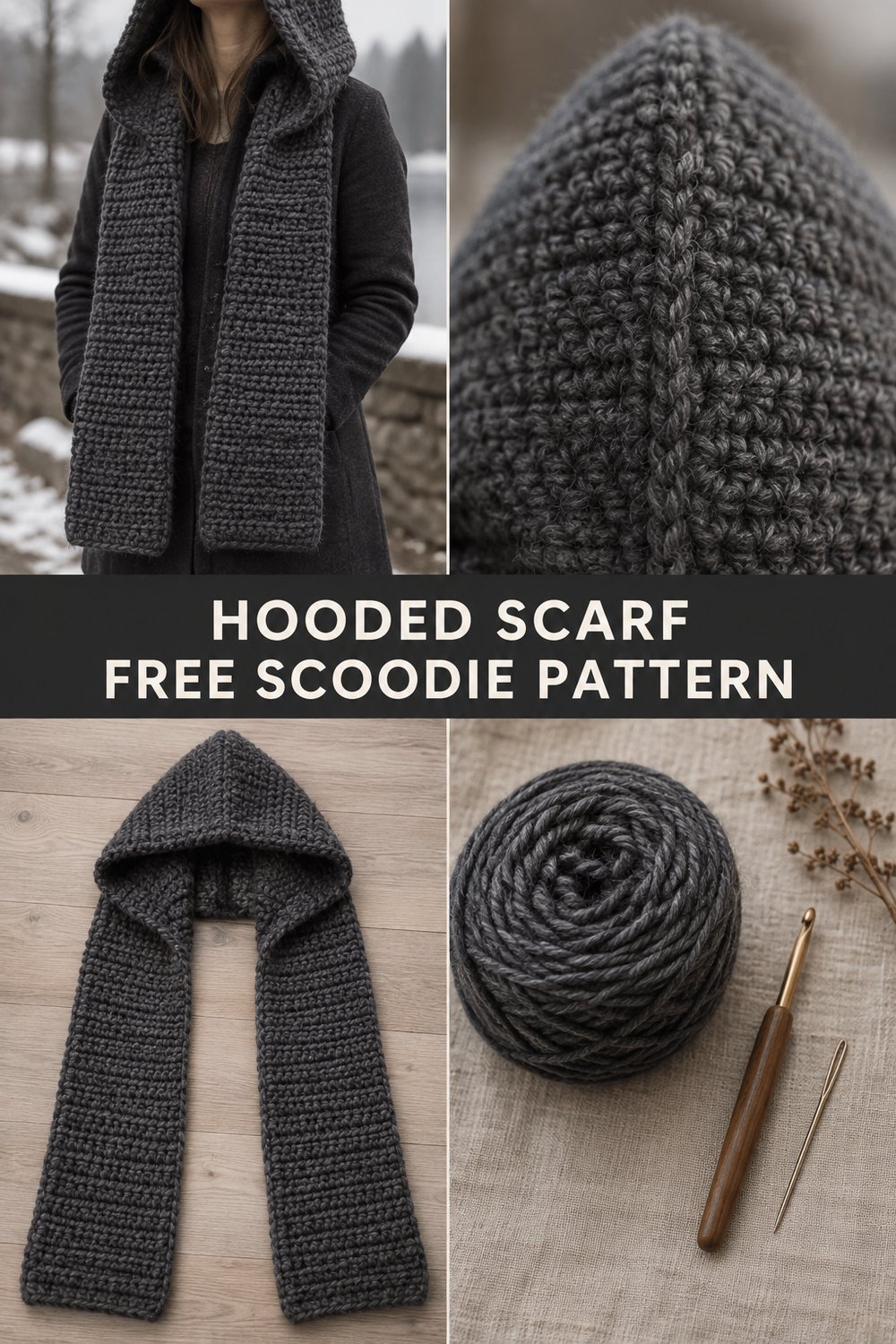 Crochet Hooded Scarf for Winter — Free Pattern