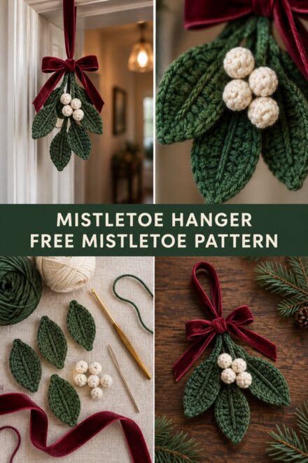 Crochet Mistletoe Door Hanger — Free Christmas Pattern