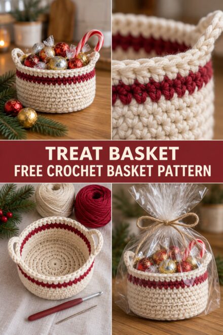 Crochet Treat Basket for Christmas Gifting — Free Pattern