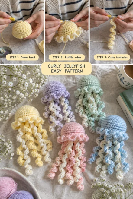 Easy Crochet Jellyfish With Curly Tentacles – Free Amigurumi Pattern