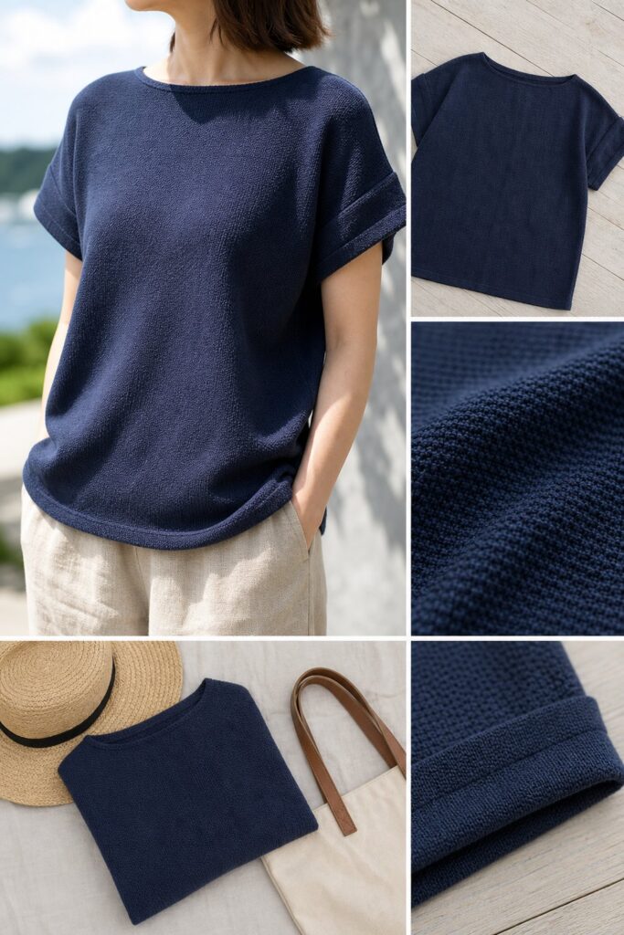 Everyday Cotton Boatneck Tee Free Summer Top Pattern