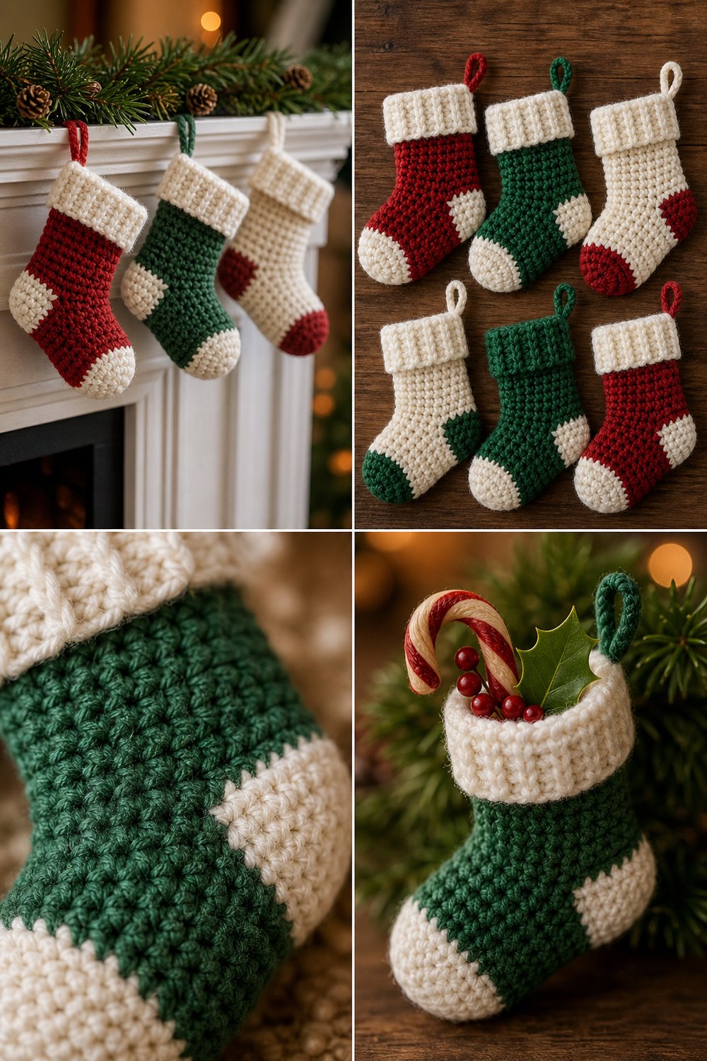 Festive Mini Stocking Garland Calendar Free Christmas Pattern