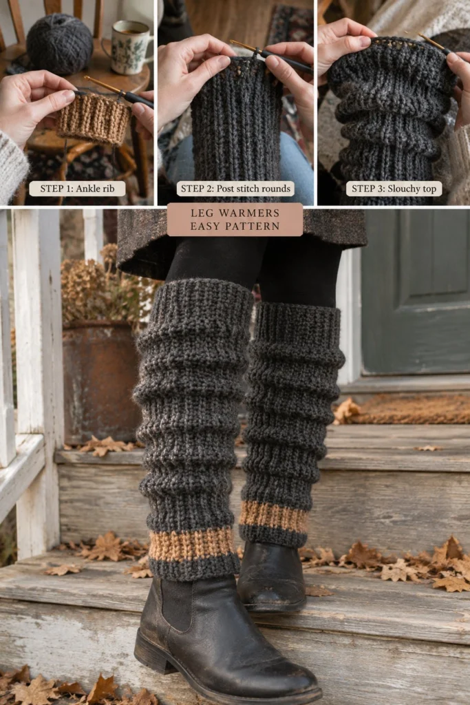 Free Crochet Leg Warmers Pattern: Ribbed, Slouchy and Warm