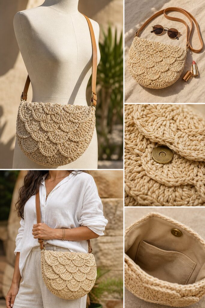 French Market Scallop Crossbody Bag Free Purse Pattern