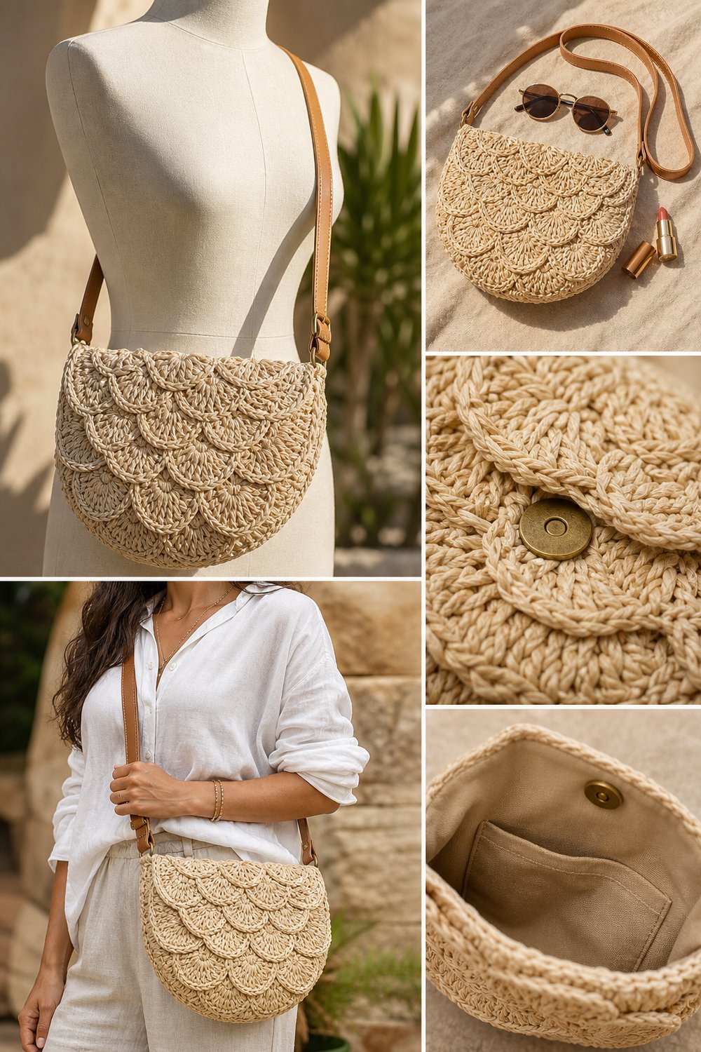 French Market Scallop Crossbody Bag Free Purse Pattern