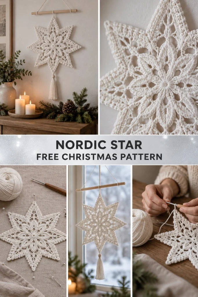 Nordic Star Crochet Wall Hanging Free Christmas Pattern