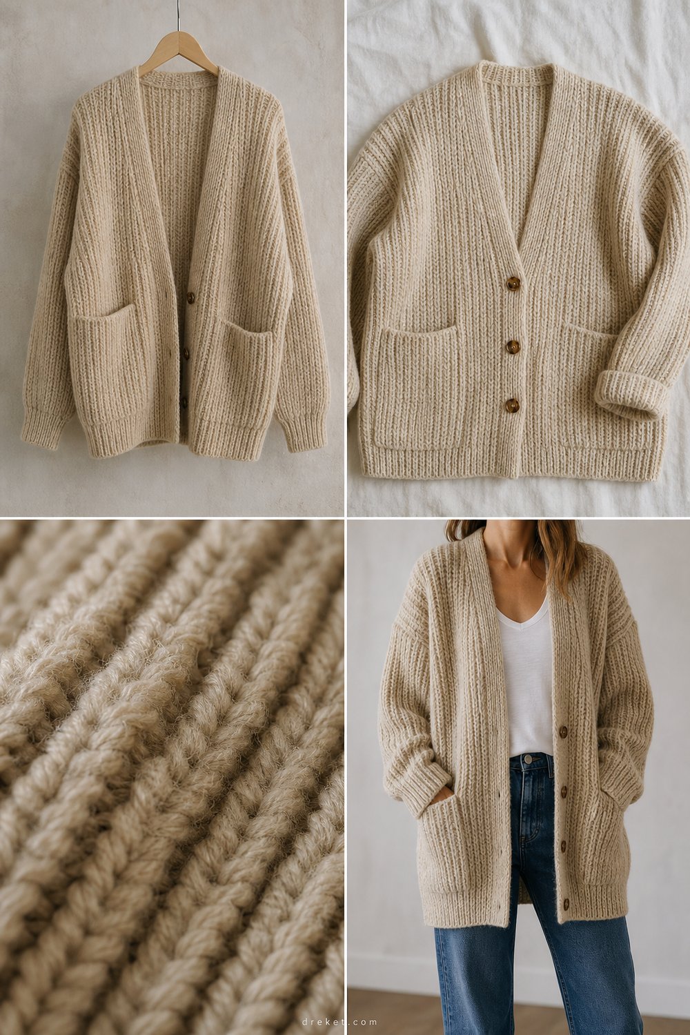 Oatmeal Chunky Ribbed Cardigan Free Cardigan Pattern