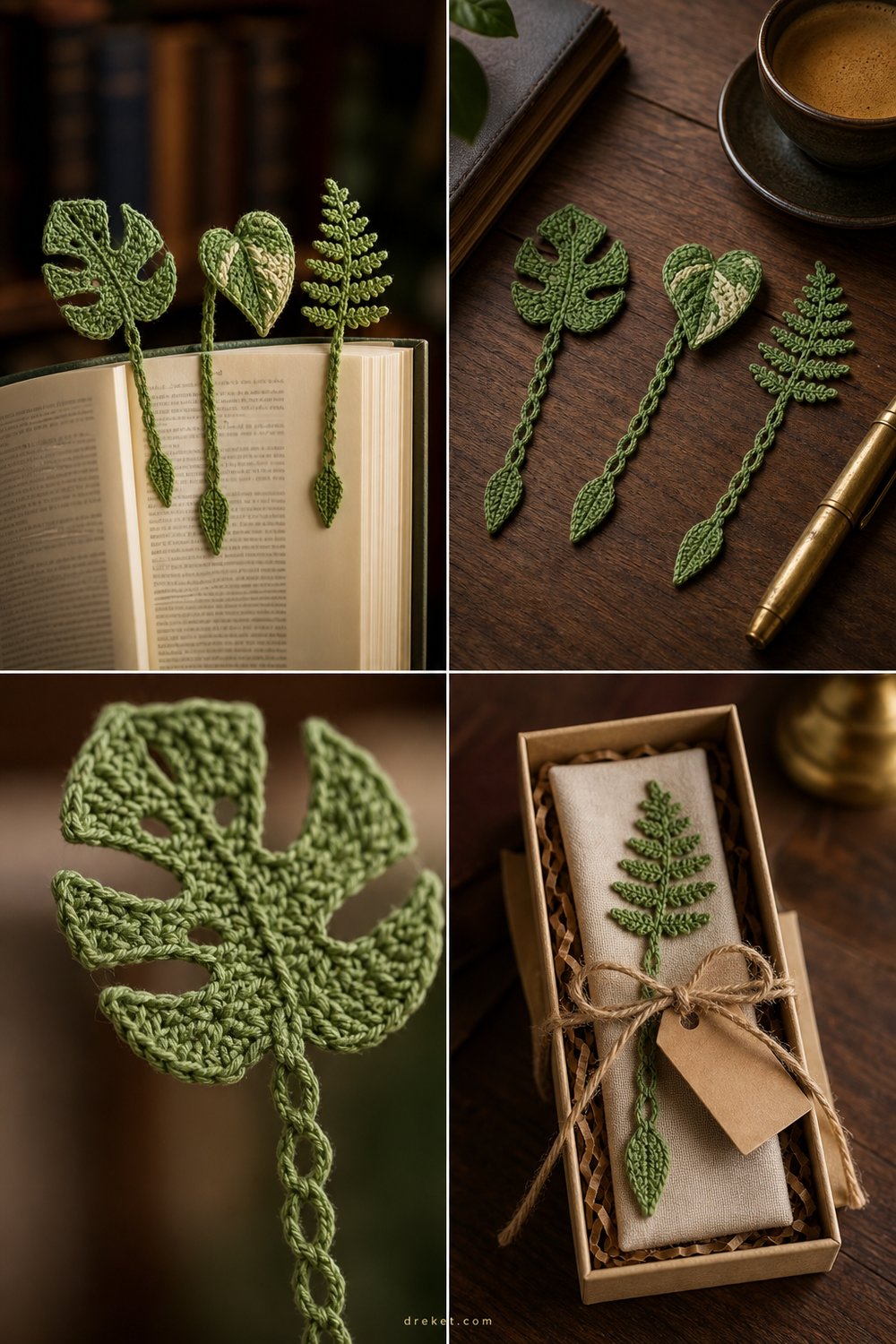 Playful Sprouting Leaf Plant Bookmark Free Quick Pattern