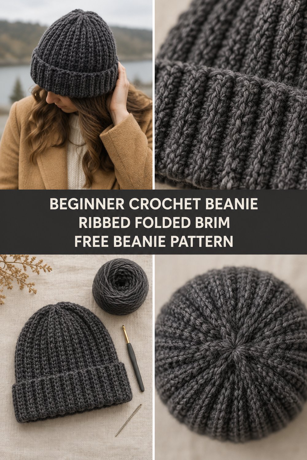 Simple Crochet Beanie for Complete Beginners — Free Pattern