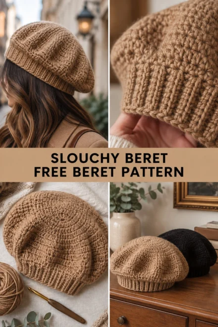 Slouchy Crochet Beret Free Pattern