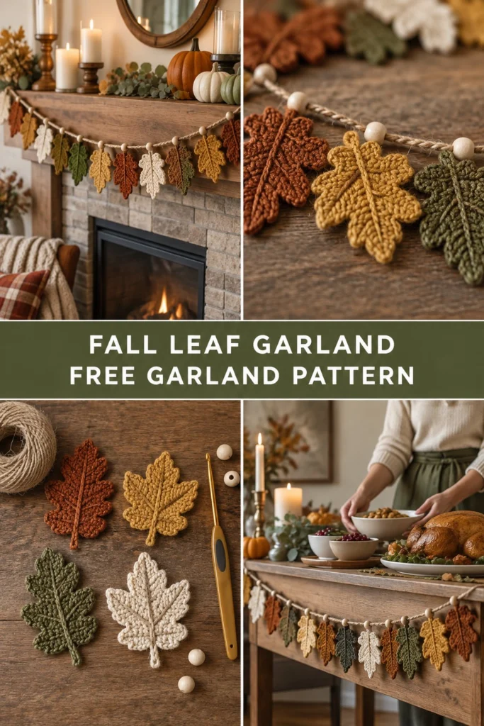 Thankful Crochet Leaf Garland Free Thanksgiving Pattern