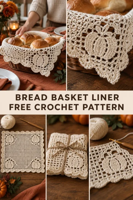 Thanksgiving Crochet Bread Basket Liner Free Pattern