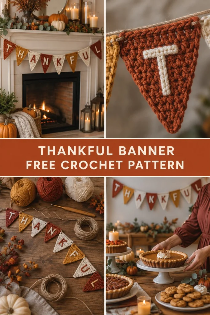 Thanksgiving Crochet Thankful Banner Free Pattern