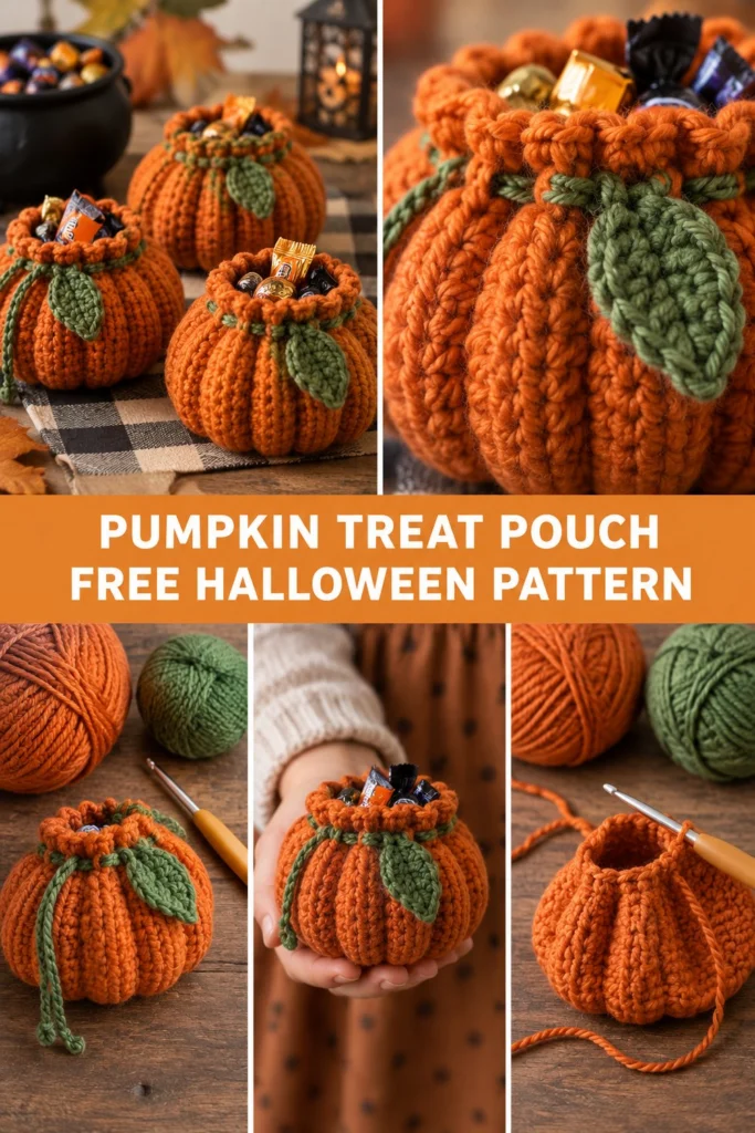 Tiny Crochet Pumpkin Treat Pouch Free Halloween Pattern