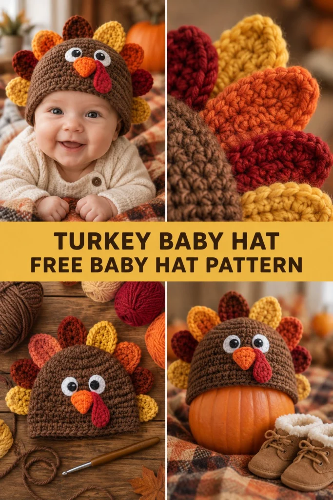 Turkey Crochet Baby Hat Free Thanksgiving Pattern
