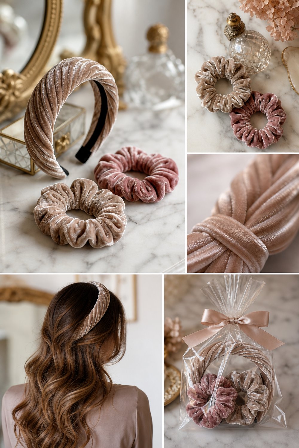 Velvet Scrunchie and Headband Duo Free Quick Gift Pattern